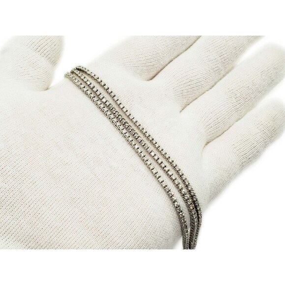 Hearts On Fire 6.93 ctw Natural Diamond Triple Strand Bracelet 18k White Gold - Picture 8 of 10